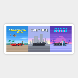 Pixel art - Magnum - Knight Rider - Miami vice Sticker